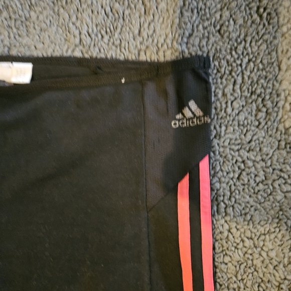Adidas Capri Jogger Pants Black with Red Stripes - Picture 3 of 6